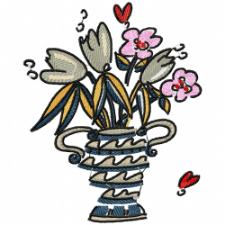 Vase For Flowers Embroidery Design 5 Vase For Flowers Embroidery Design 5